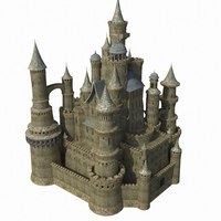 Château médiéval fantastique en polyrésine pour la décoration de la maison