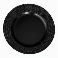 Assiettes de service rondes de luxe en plastique écologique doré de 13 pouces, personnalisées pour les dîners, les mariages, les fêtes et les restaurants