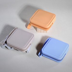 Logo personalizzato graziosa borsa quadrata con rossetto da viaggio borsa cosmetica piccole portamonete in Silicone cavo dati custodia borse con cerniera portafogli - Product Image 2