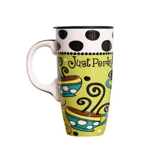 Customizable Large Capacity European Art Painted Ceramic Coffee <b>Cup</b> <b>Cover</b> Creative Gift Mug for Tea Personalized Logo Option - Product Image 1