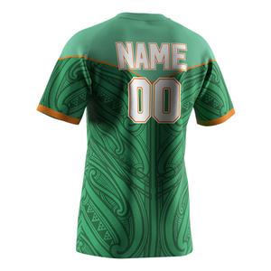 Camiseta Deportiva Sublimada al por Mayor, de Secado Rápido, con Cuello en V, para Hombre, Camiseta Deportiva con Rayas, Camiseta de Rugby, Algodón y Poliéster - Product Image 4