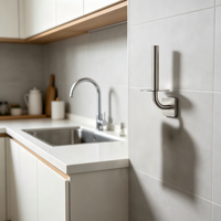 Tempat Tisu Toilet Stainless Steel yang Dipasang di Dinding, Rak Tisu Gulung untuk Kamar Mandi, Dapur, Hotel