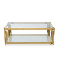 Offre Spéciale nordique plateau en verre pieds en acier inoxydable table centrale latérale meubles de salon tables basses en or de luxe modernes