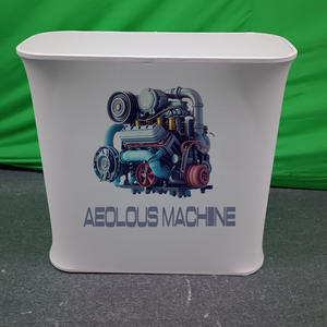 طاولة عرض محمولة قابلة للطي مع رسومات قماشية قابلة للتمدد، طاولة ترويجية مخصصة للفعاليات بشكل بيضاوي أو مستطيل - Product Image 2