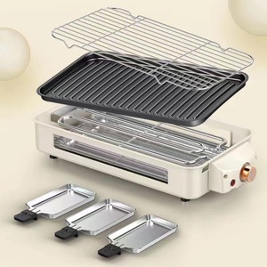 Grill électrique multifonctionnel pour l'intérieur et l'extérieur, grill à brochettes sans fumée, pot à <span class=keywords><strong>barbecue</strong></span>, plaque de cuisson, détachable - Product Image 2