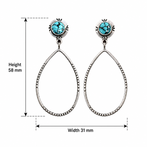 Orecchini Vintage a Goccia Grande Blu-Verde da Donna, Gioielli di Moda Statement - Product Image 5