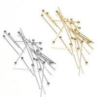 Épingles à tête dorée en acier inoxydable pour la fabrication de boucles d'oreilles DIY, accessoires pour la création de bijoux faits main