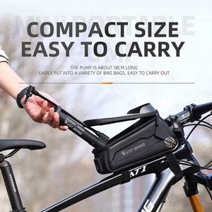 ปั๊มลมจักรยานแบบพกพาอเนกประสงค์ MTB 80 PSI ปั๊มลมมือแบบแมนนวล ที่สูบลมยางบอลลูน หัวต่อวาล์ว Schrader อุปกรณ์เสริมสำหรับจักรยานทั่วไป - Product Image 5