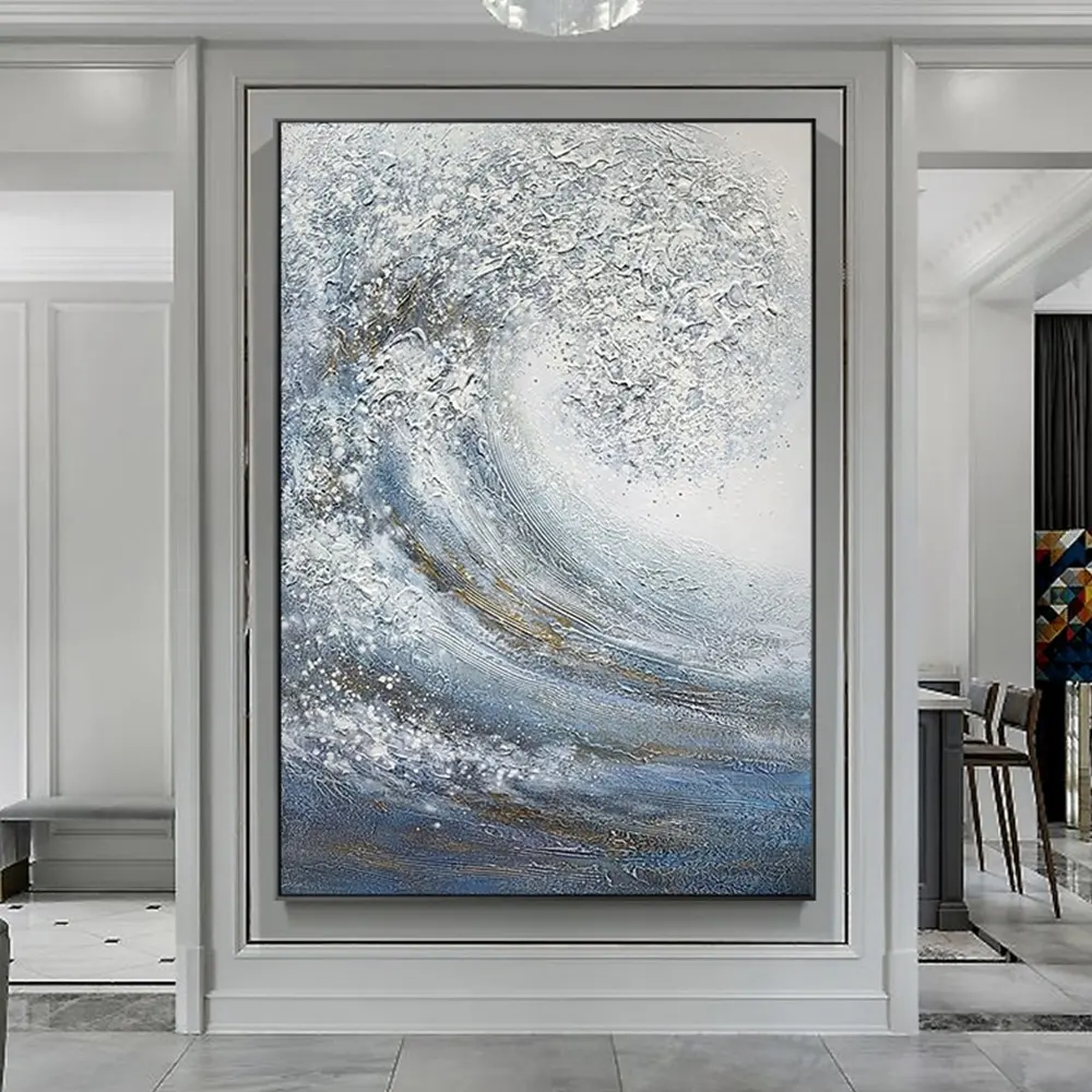 HUACAN Sea Wave immagini di paesaggi astratti decorazioni per la casa Wall Art dipinto a mano pittura a olio su tela dipinti di paesaggi fatti a mano