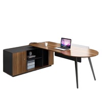 Bureau de direction moderne avec design pliable, combinaison libre, style minimaliste moderne, rangement à tiroirs et serrure - Mobilier de bureau