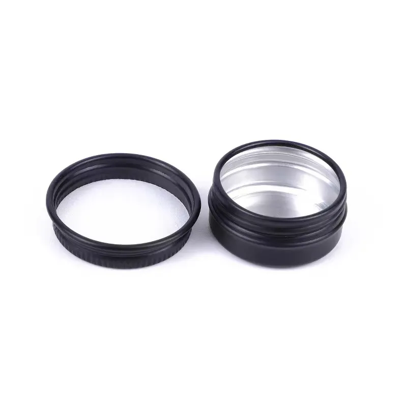 36*18mm 10ml Matt Black metal redondo vacío mini tarro de aluminio lata contenedor olla para embalaje crema cosmética 10g