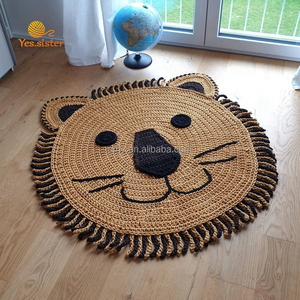 <span class=keywords><strong>Tapis</strong></span> de jeu <span class=keywords><strong>rond</strong></span> en Crochet pour enfants, accessoire pliable en peluche, motifs animaux, Lion, pour bébés - Product Image 3