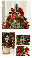 Neuer PE Mini-Weihnachtsbaum, 45/60cm, Dichter Deluxe-Baum mit Beleuchtung, DIY Tischdekoration