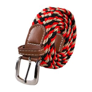 Gemengde kleuren, op maat gemaakt logo, hoogwaardige legering gesp, sportieve stijl, elastische gevlochten stretch riem voor dames en heren - Product Image 4