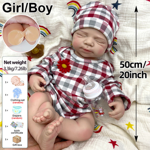 Poupée Reborn en Silicone Pascale <span class=keywords><strong>de</strong></span> 20 pouces, réaliste, douce, faite à la main, nouveau-né, garçon, <span class=keywords><strong>bouche</strong></span> ouverte, à baigner, peinte, avec cils implantés - Product Image 2