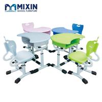 Table et chaise en plastique pour l'école, bureau et chaise d'école réglables, mobilier de classe, bureaux et chaises d'école en ensembles scolaires