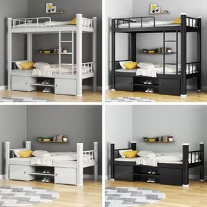 <span class=keywords><strong>Cama</strong></span> litera <span class=keywords><strong>doble</strong></span> de metal de tamaño completo, plataforma de acero negro, <span class=keywords><strong>cama</strong></span> alta para adolescentes, niños y estudiantes con escaleras para dormitorio - Product Image 3