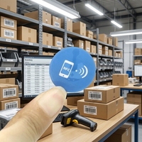 Autocollant NFC rond passif étanche avec puce intégrée, étiquette RFID