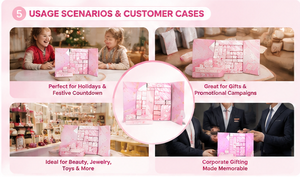 Boîte de calendrier de l'avent personnalisée de 24 jours, emballage en papier écologique, boîte carrée de compte à rebours de Noël, fournisseur OEM - Product Image 3