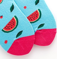 Aangepaste Kleurrijke Unisex Mannen Vrouwen Fruit Citroen Watermeloen Gebreid Katoen 200 Deaigns Hete Verkoop Gebreide Sokken