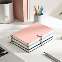 Carnet personnalisé A5 en cuir PU/PP avec couverture cousue, reliure à chevalet, élastique et logo sur mesure pour fournitures scolaires