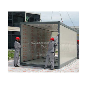 40ft 20FT บ้านสำเร็จรูปพับได้ตั้งแคมป์บ้านขนาดเล็กพับเก็บได้สำหรับแคมป์บ้านสำนักงานทันสมัย