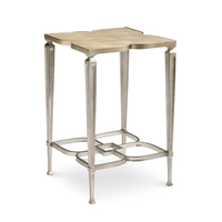 Table d'appoint en métal argenté de style vintage moderne avec design perforé, meubles en aluminium coulé pour le salon