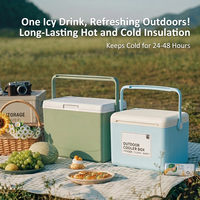 Boîte isotherme en PU de 9 L, mini-coffre de rangement portable et étanche pour le camping, les pique-niques, les aliments et les boissons