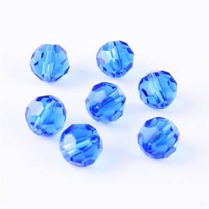 Cuentas transparentes redondas de 6mm, cuentas de fútbol de cristal para fabricación de joyas - Product Image 1