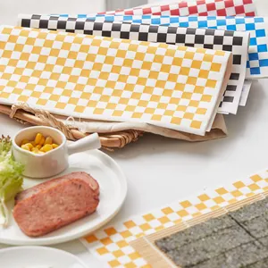사용자 정의 인쇄 로고 식품 안전 학년 햄버거 종이 기름칠 샌드위치 종이 델리 초밥 포장지