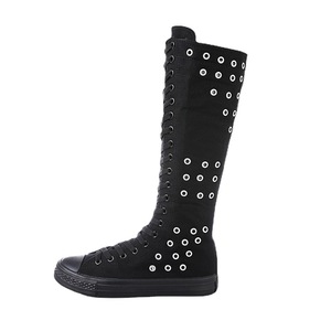 Zapatos de Lona para Adultos con Suela de Goma Cómoda, Botas de Lona para Mujer, Zapatos Casuales para Caminar, Zapatos Planos de Color Sólido a la Moda - Product Image 1