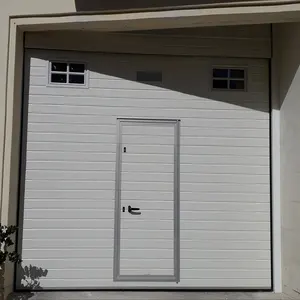 Использованная раздвижная секционная гаражная дверь с пешеходной дверью на заказ