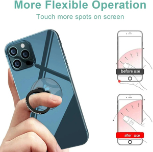 Support de bague de téléphone portable en diamant Transparent Finger Grip Clear 360 Degree Rotation Kickstand Compatible iPhones - Product Image 2