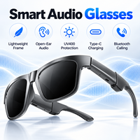 Lunettes de soleil intelligentes pour sport en extérieur, 5.4, 37g, avec coussinet nasal en silicone, 130mAh, 4-5H d'autonomie musicale et appels, UV400, Type-C, 50H en veille