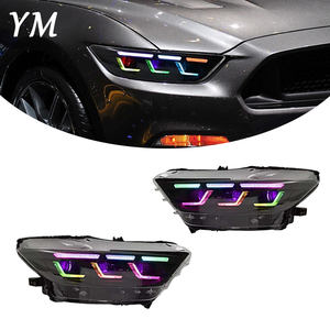 ไฟหน้า LED RGB 5500K สำหรับ <span class=keywords><strong>Mustang</strong></span> S550 ปี 2015-2017 อัพเกรด 12V 36W DRL พร้อมไฟสูงและไฟต่ำ ใช้ได้กับรถทั่วไป ความสว่าง 5000 ลูเมนส์ - Product Image 1