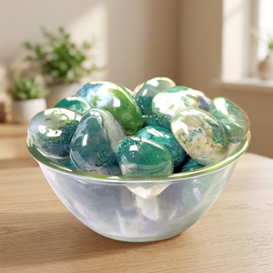 Pierres Roulées Polies en Agate Mousse Naturelle en Gros, Gemmes de Cristal pour la Guérison Spirituelle - Product Image 2