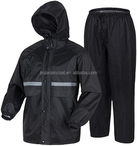 Chaqueta Impermeable de Alta Calidad, Reflectante, de <span class=keywords><strong>2</strong></span> Piezas, con Capucha, Traje de Lluvia de PVC Oxford - Product Image 4