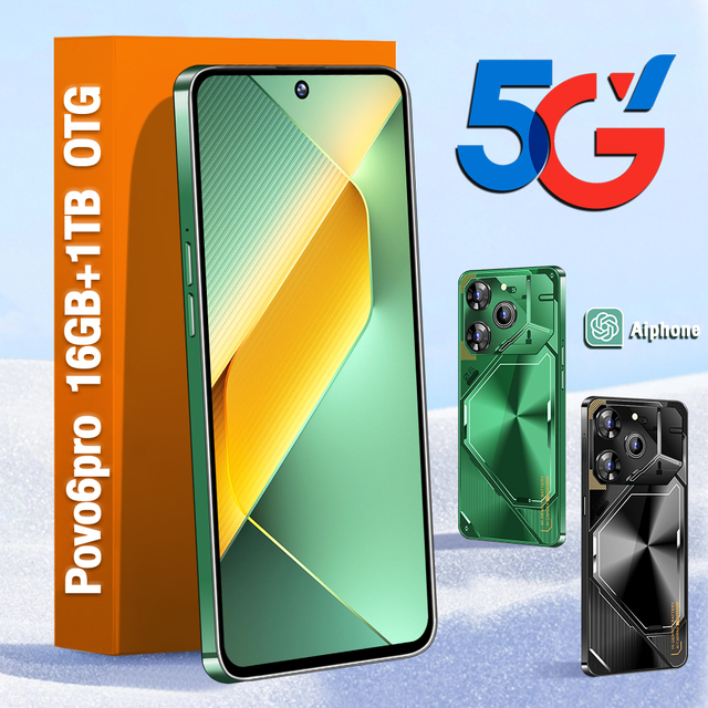 Pova 6 Pro 7.3 Inch 16GB+1TB Android 13.0 5G Smartphone Deca Core CPU 108MP Rear Camera HD Screen Resolution LTE Cellular
