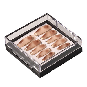 Nail Art <b>Storage</b> <b>Box</b> Transparent Foldable With Glue For Artificial Fingernails Display Case <b>Small</b> Portable - Product Image 2