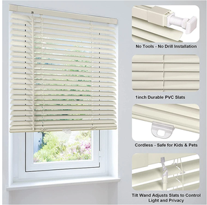 Persianas Venecianas de PVC Inalámbricas de 2 Pulgadas al por Mayor, Persianas de Imitación Madera de 50 mm, Persianas Venecianas Hechas a Medida para Proyectos - Product Image 4