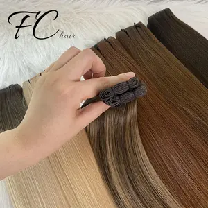 Fangcun 2022 New Designed Thin Flat PU Flat Russian Hair Double Drawn Hair Supplies Genius Weft