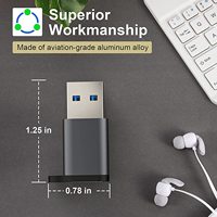 Adaptateur portable Type C vers USB 3.0, connecteur femelle Type C vers USB 3.0 OTG pour clé USB/lecteur de carte/appareil photo