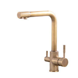 Grifo de cocina de doble salida moderno 3 en 1 agua potable directa fría y caliente fregadero doméstico de cerámica - Product Image 1