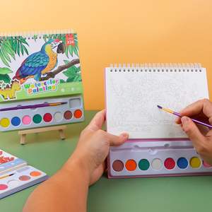 Set de Libros para Colorear con Acuarelas para Niños de 4 a 8 Años, Encuadernado en Espiral, 15 Páginas, Regalo con Bolsillo y Bolsa de Regalos - Product Image 5