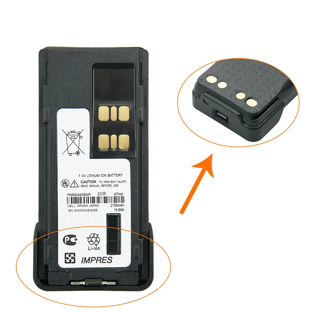 IMPRES PMNN4409AR batería de repuesto Walkie Talkie para Motorola XPR3300 XPR3500 XPR7350 XPR7380 XPR7550 XPR7580, 7,4 V 2150mAh