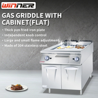 Plancha de Gas Comercial con Gabinete de Almacenamiento, Placa Cromada Plana Completa, Certificación CE, Parrilla para Bistecs para Restaurantes, Comida Rápida y Servicios de Catering