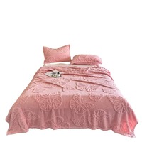 Home Flanelle Couverture à un jet de canapé Jacquard Papillon Couverture colorée Couverture en molleton de corail doux