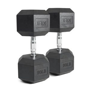 90lb hình lục giác quả tạ đặt thép bền xây dựng tập thể dục cao su Chrome lớp phủ rõ ràng trọng lượng đánh dấu phòng tập thể dục quả tạ cánh tay cơ thể - Product Image 2