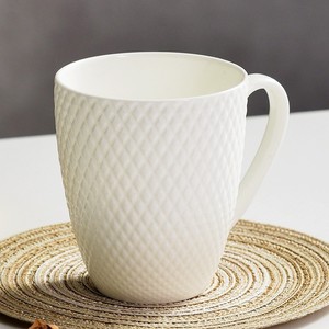 Ceramic Mugs Minimalist Design White 12oz Heat Resistant For Coffee Tea Drinking - Product Image 1