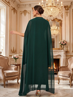 Abaya ouverte deux pièces en polyester avec dentelle, col en V, longueur cheville, robe modeste élégante en mousseline, tenue musulmane pour mariage, fête, Aïd, adultes